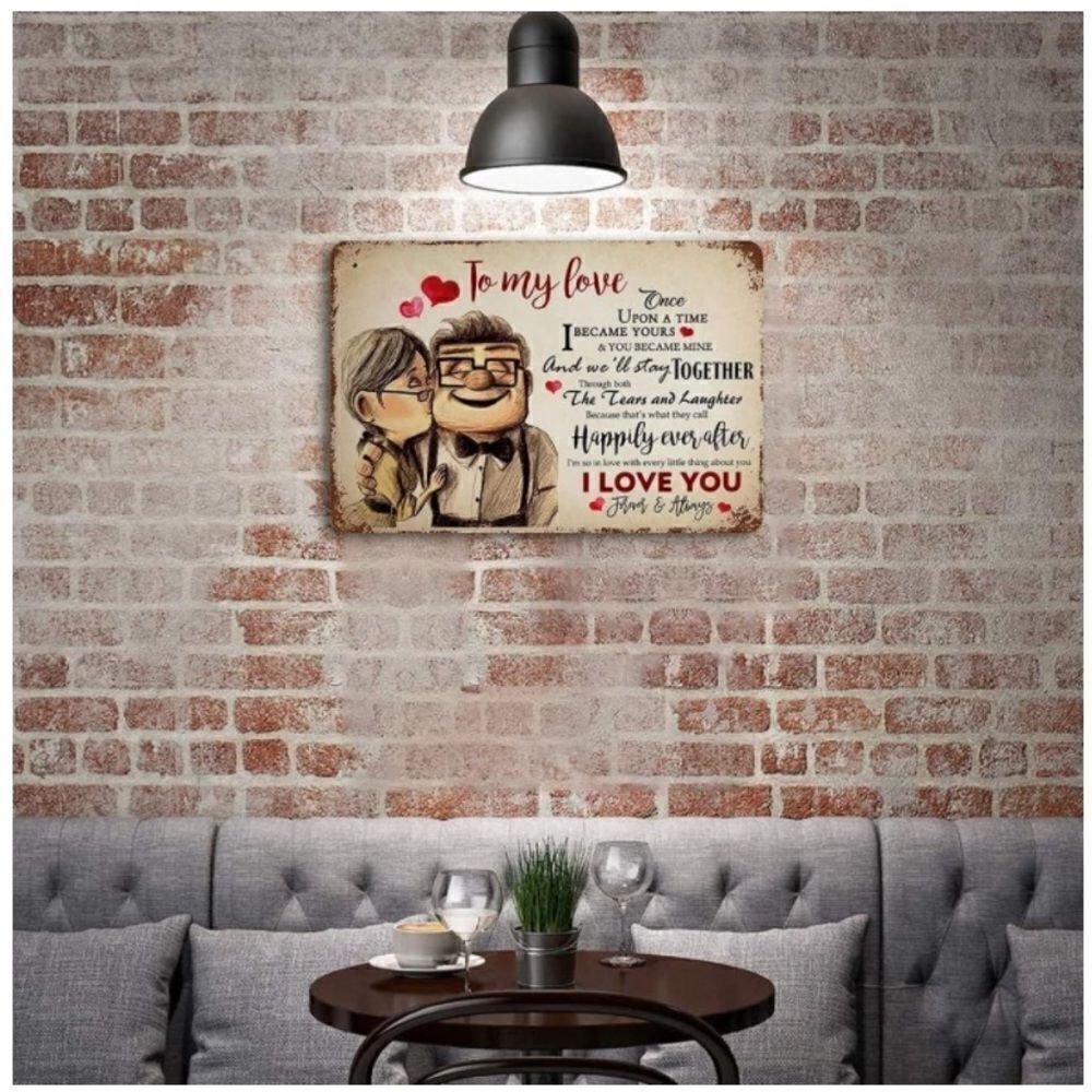 Vintage Metal Tin Sign Carl And Ellie To My Love Tin Signs 8X12 Inches - Picture 3 of 5